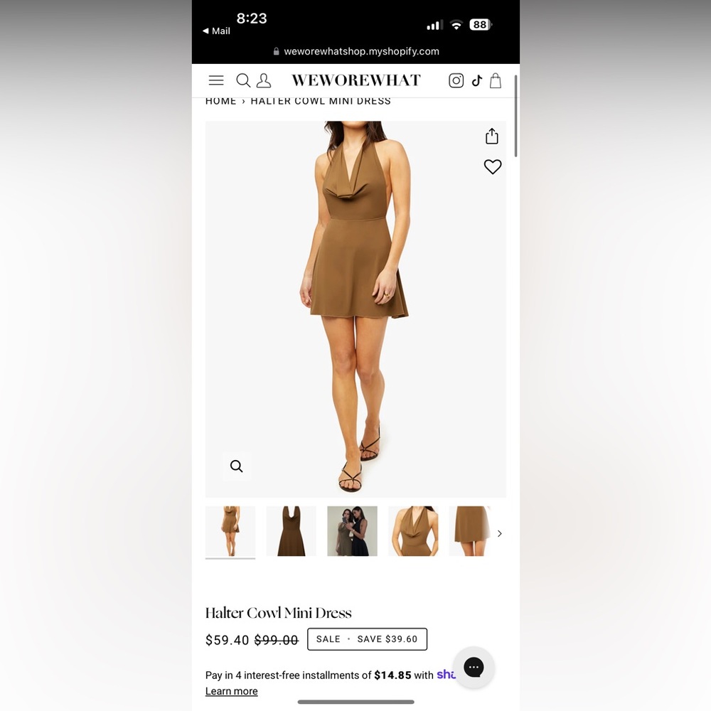 we wore what Halter Cowl Mini Dress